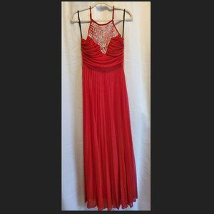 B. Darlin Long Red Prom Dress